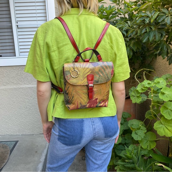 Multicolored Patricia Nash leather small backpack